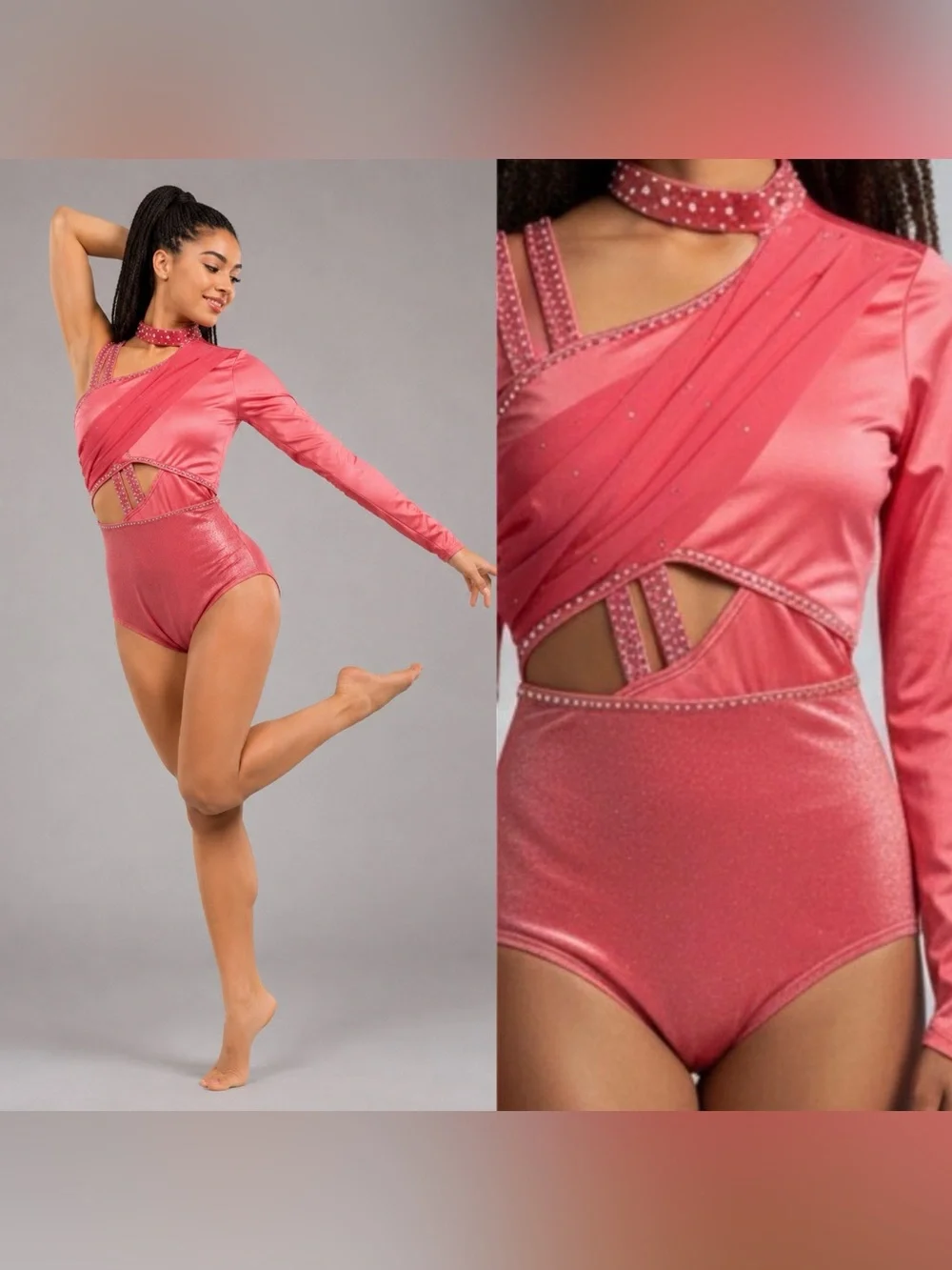Weissman elite solo dance custom hot pink costume contemporary jazz 17343 MC